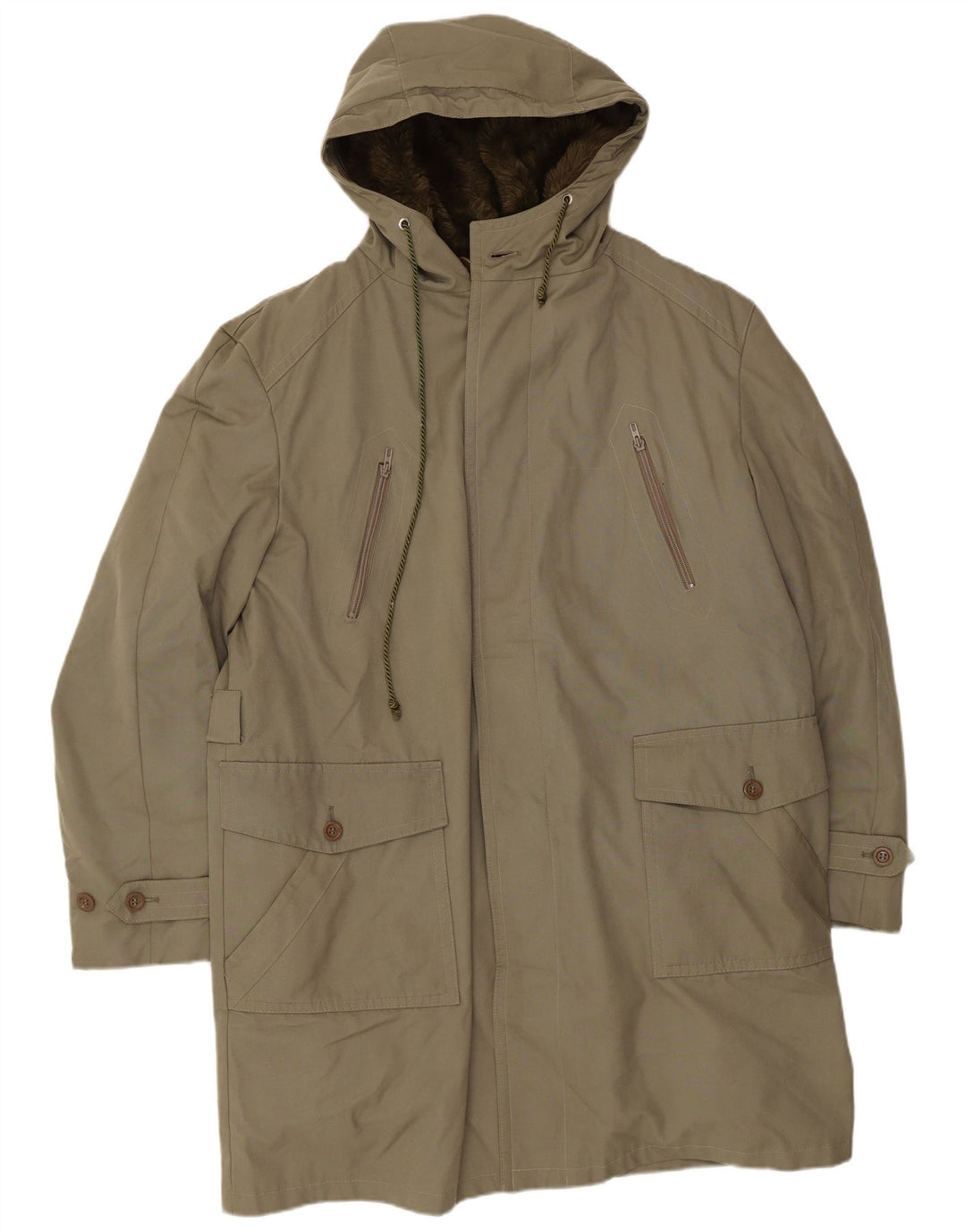 Formtreu Herre Hooded Parka Jacket UK 40 Large Khaki