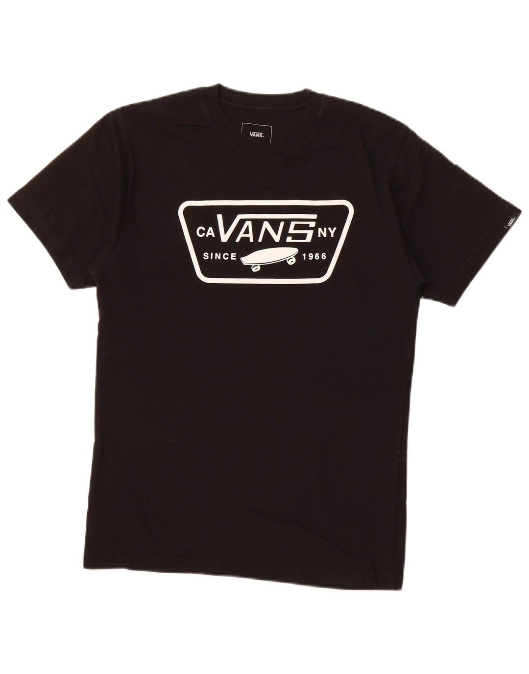 VANS Herre Classic Fit Grafisk T-Shirt Top Lille Sort Bomuld