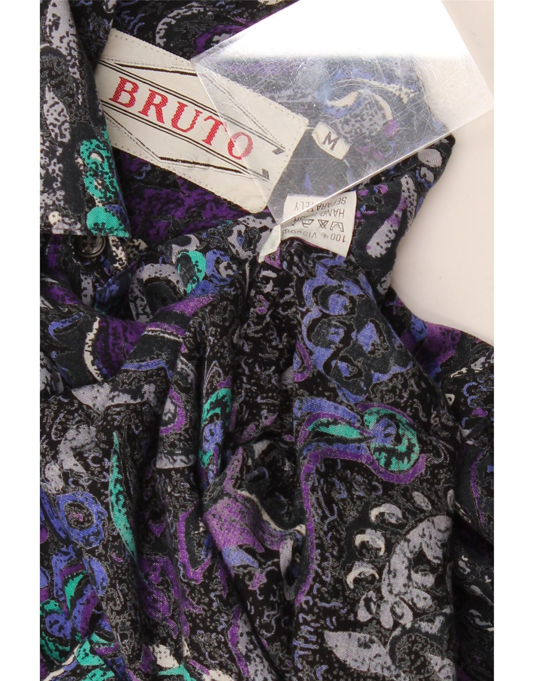 VINTAGE Kortærmet Herreskjorte Medium Flerfarvet Paisley Viscose