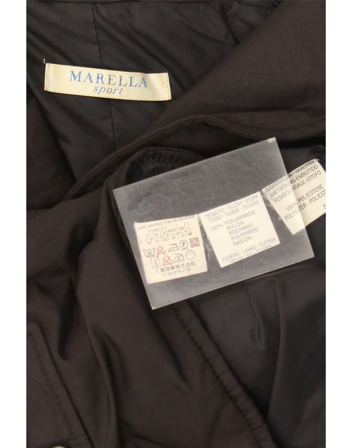 Marella Dame Polstret Blazer Jakke UK 14 Stor Sort Polyamid