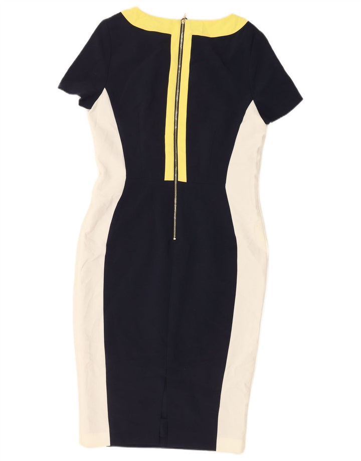 Marks & Spencer Womens Bodycon Dress UK 12 Medium Navy Blue Colourblock