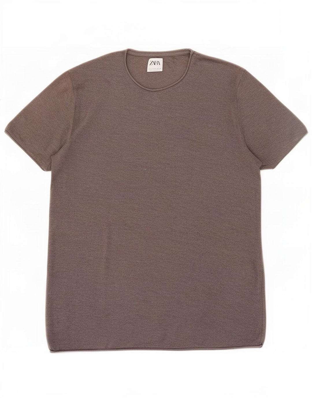 Zara Herre T-Shirt Top Stor Grå Bomuld
