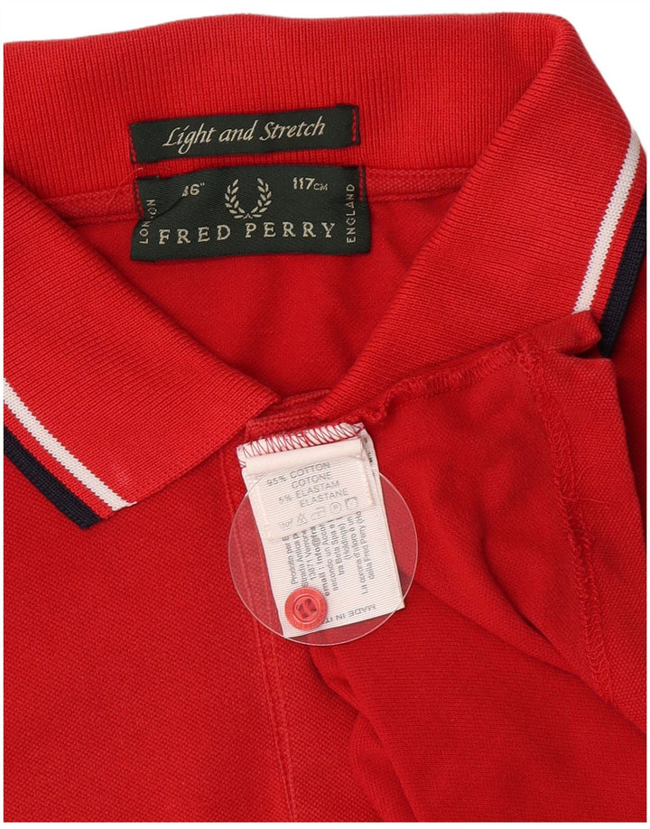 Fred Perry Herre let og stræk poloshirt Medium rød bomuld