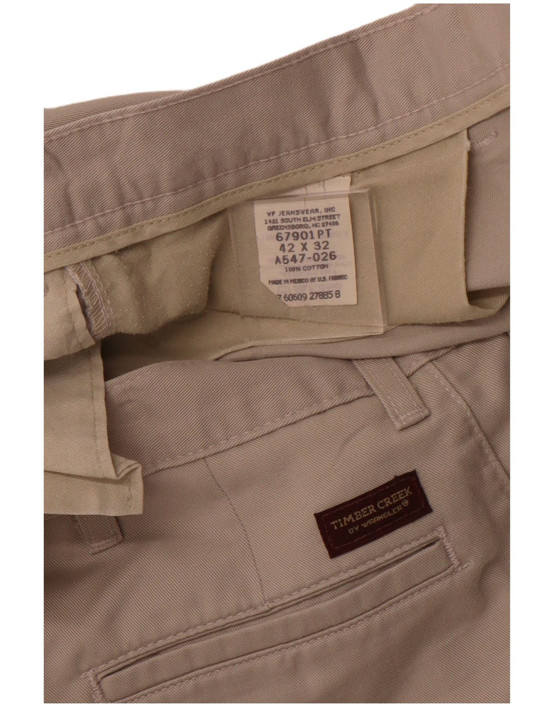 WRANGLER Herre Timber Creek Pegged Chino Bukser W42 L32 Beige Bomuld