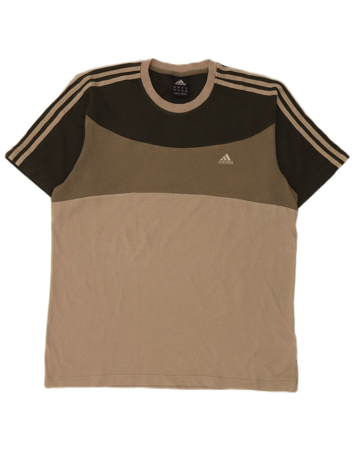 Adidas Herre T-Shirt Top Stor Khaki Colourblock