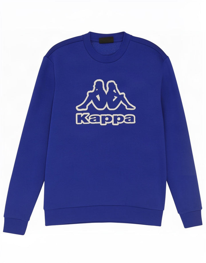 Kappa Herre Grafisk Sweatshirt Jumper Stor Blå Bomuld