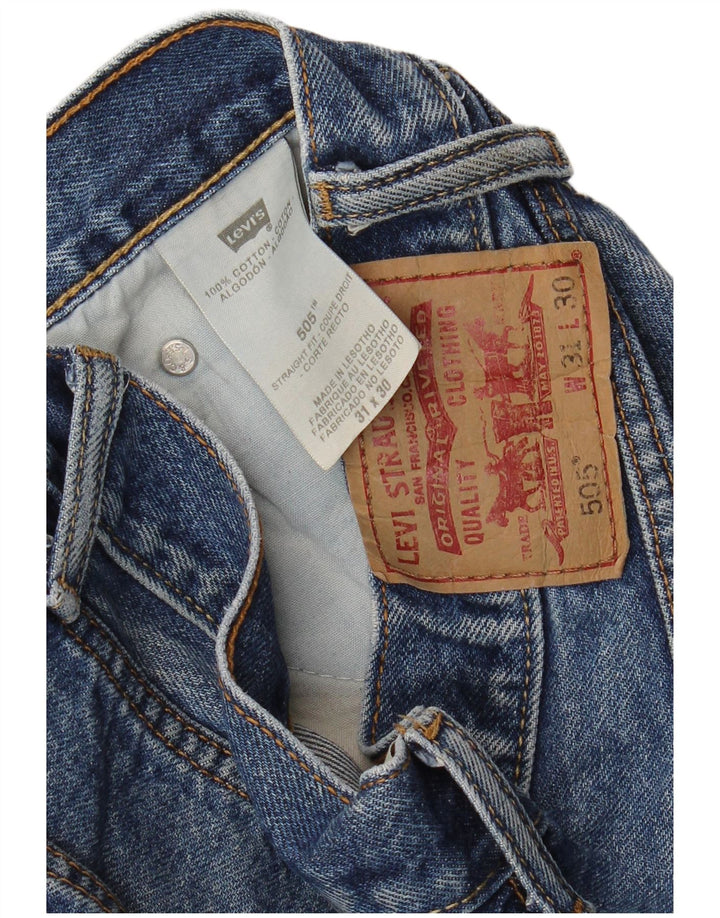 LEVI'S Herre 505 Straight Jeans W31 L30 Blå Bomuld