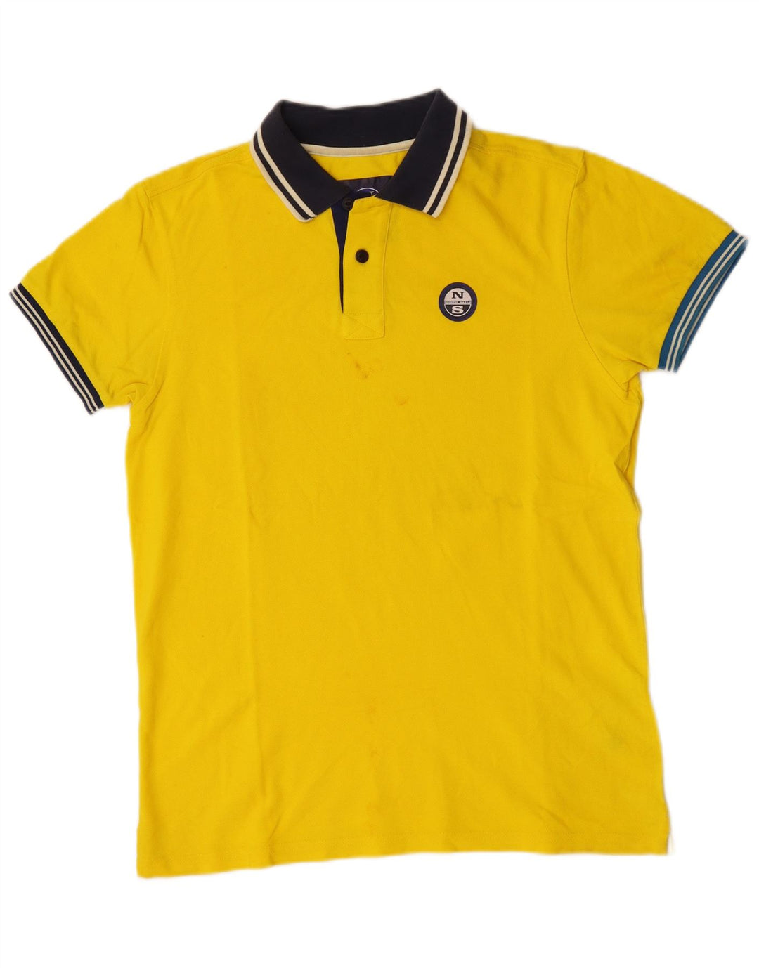 North Sails Herre Polo Shirt Medium Gul Colourblock Bomuld