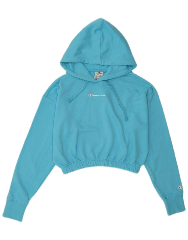 Champion Womens Crop Oversized hættetrøje Jumper UK 10 Small Blue