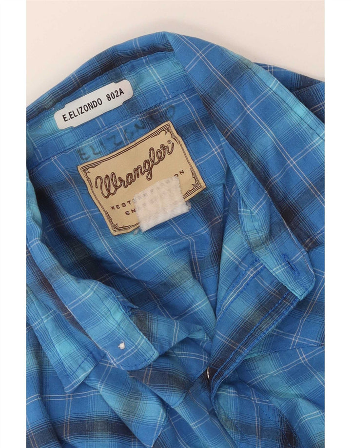 Wrangler Kortærmet Herreskjorte Stor Blå Plaid