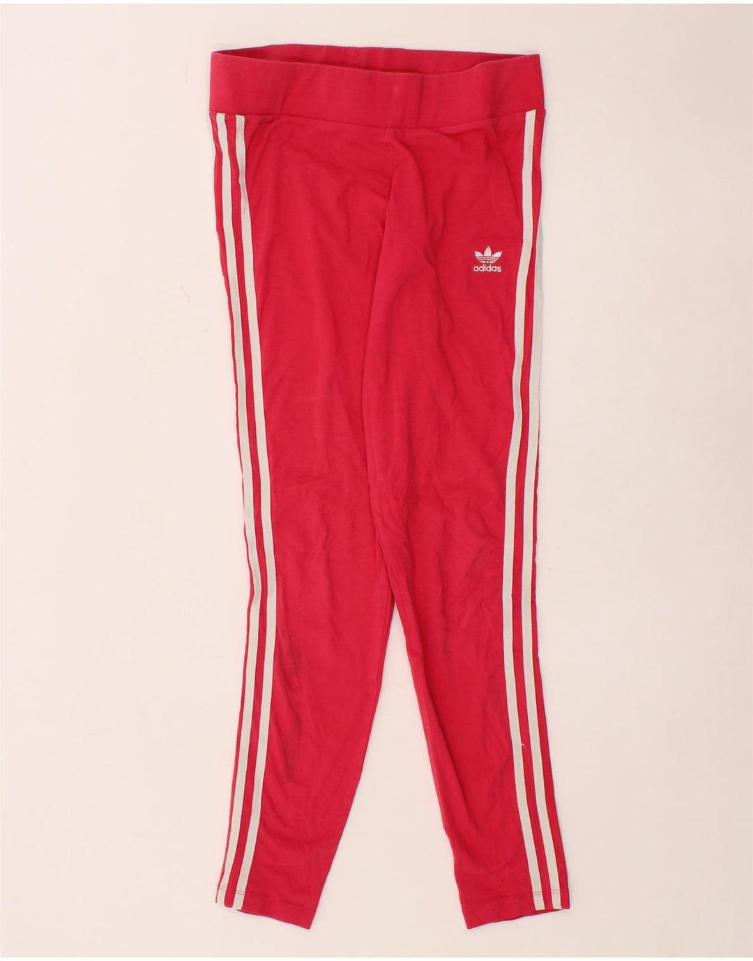 ADIDAS Womens Leggings UK 14 Medium Pink Cotton Vintage Adidas and Second-Hand Adidas from Messina Hembry 