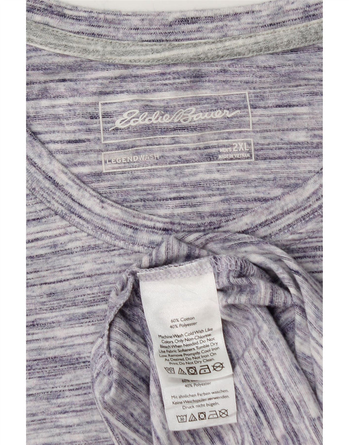 EDDIE BAUER Herre T-Shirt Top 2XL Lilla Flecked Bomuld
