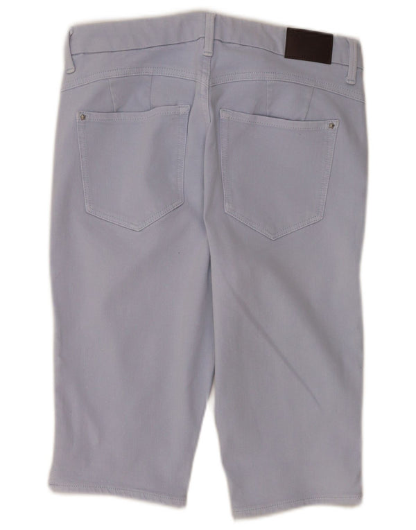 Marks & Spencer Womens Bermuda Casual Shorts UK 12 Medium W30 Blue Cotton