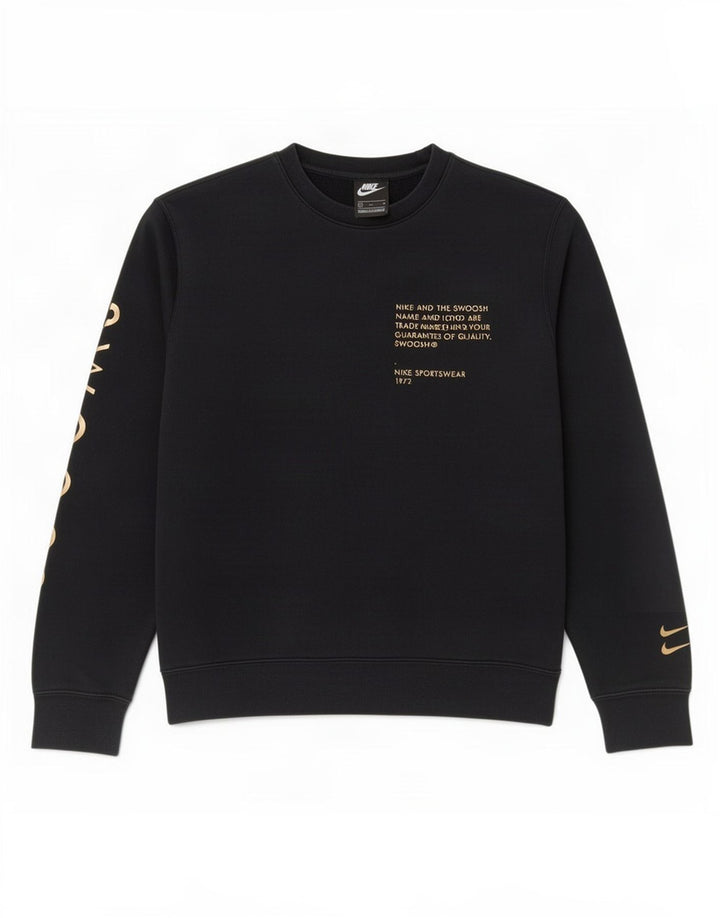 Nike Herre grafisk sweatshirt Jumper Medium Sort Bomuld