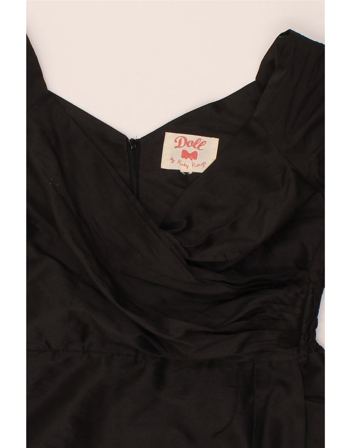 VINTAGE Womens 3/4 Sleeve Sheath Dress UK 12 Medium Black Vintage Vintage and Second-Hand Vintage from Messina Hembry 