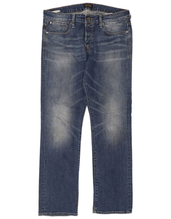 Jack & Jones Herre Clark Regular Fit Straight Jeans W36 L32 Blå Bomuld