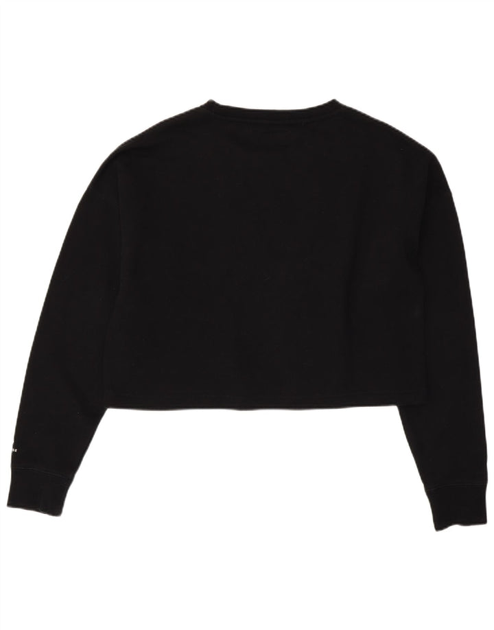 Converse Womens Oversized Crop Graphic Sweatshirt Jumper UK 14 Medium Black