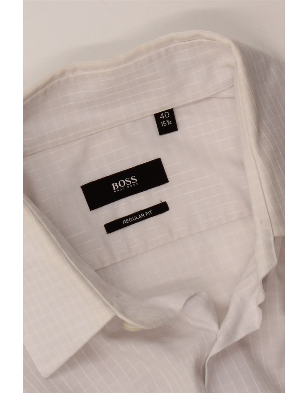 HUGO BOSS Herre Regular Fit skjorte str. 40 15 3/4 Medium White Gingham
