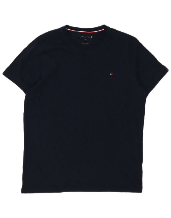 Tommy Hilfiger Herre T-Shirt Top Medium Marineblå Bomuld