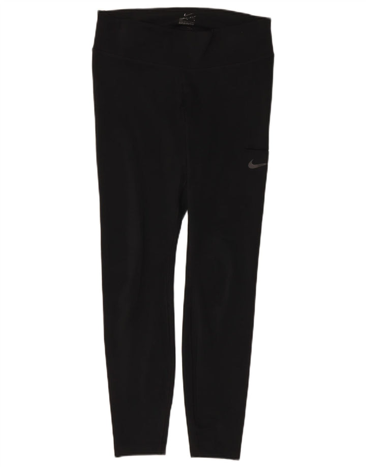 Nike Dame Dri Fit Leggings UK 14 Large Black Polyester