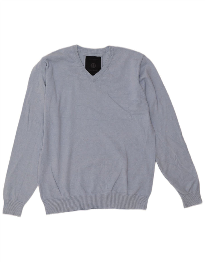 JACK & JONES Herre V-hals sweater Stor Blå Akryl