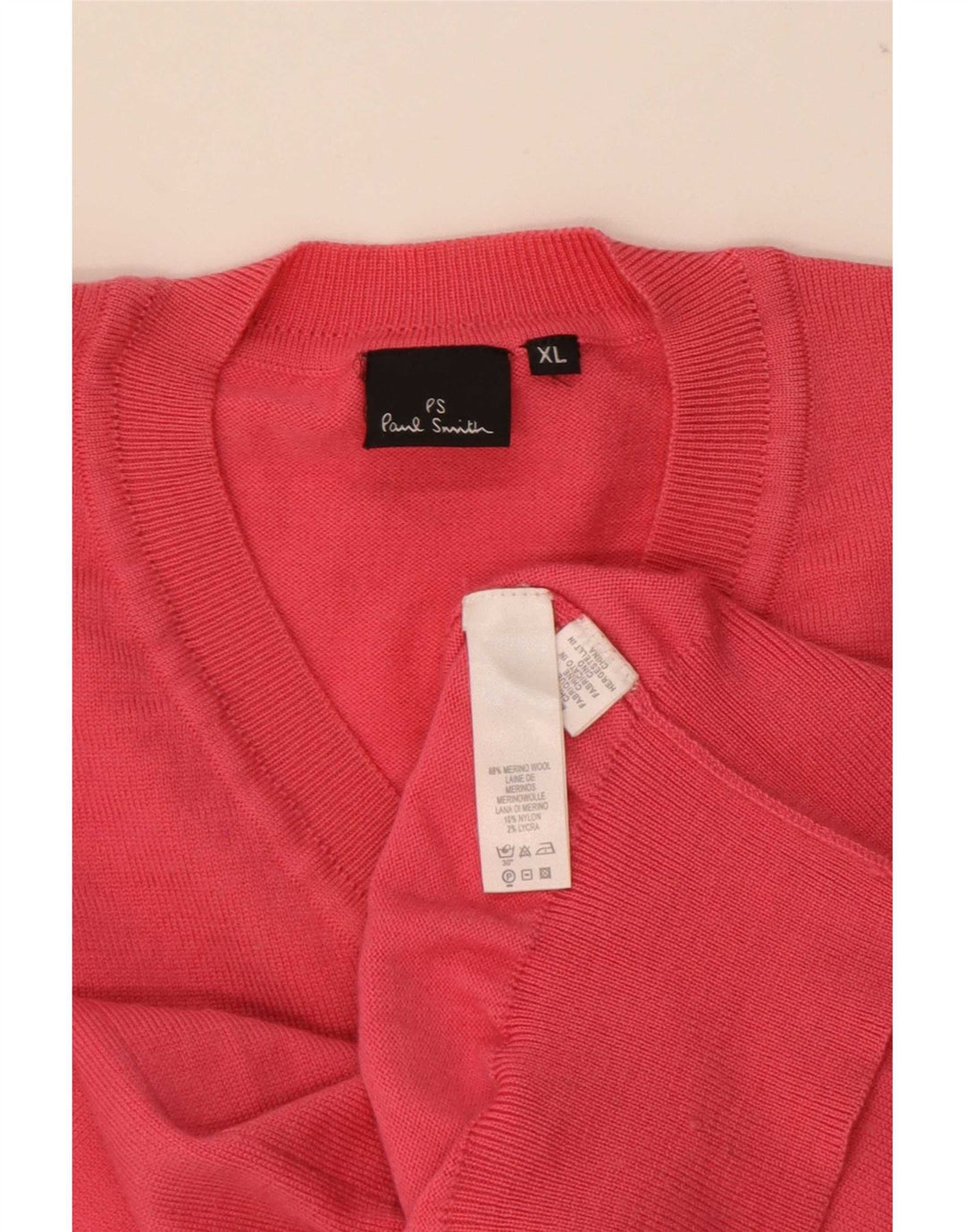 Paul Smith Herre V-hals sweater XL rød uld