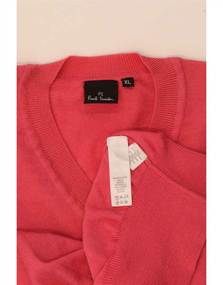 Paul Smith Herre V-hals sweater XL rød uld