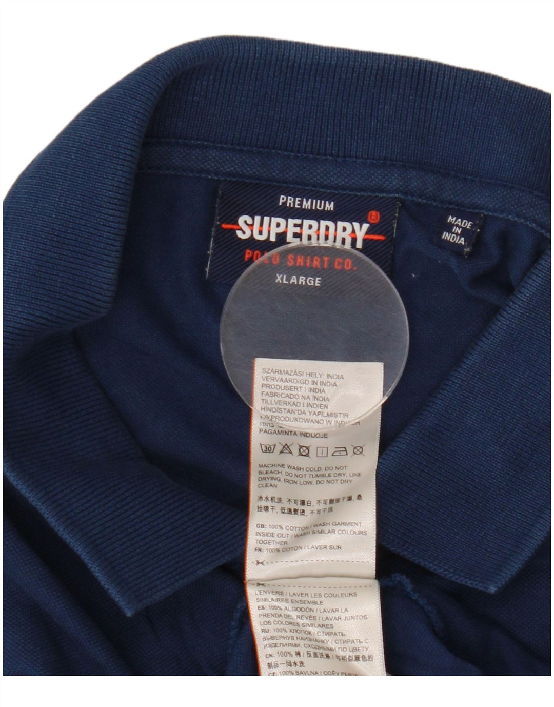 Superdry herre poloshirt XL marineblå bomuld
