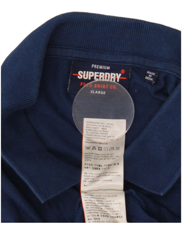 Superdry herre poloshirt XL marineblå bomuld