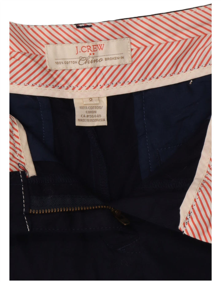 J. CREW Chino Shorts til kvinder US 2 XS W29 Marineblå Bomuld