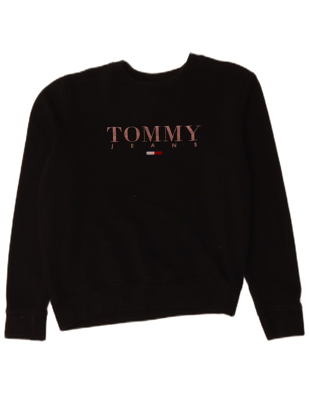TOMMY HILFIGER Oversized sweatshirt trøje til kvinder UK 10 Lille sort