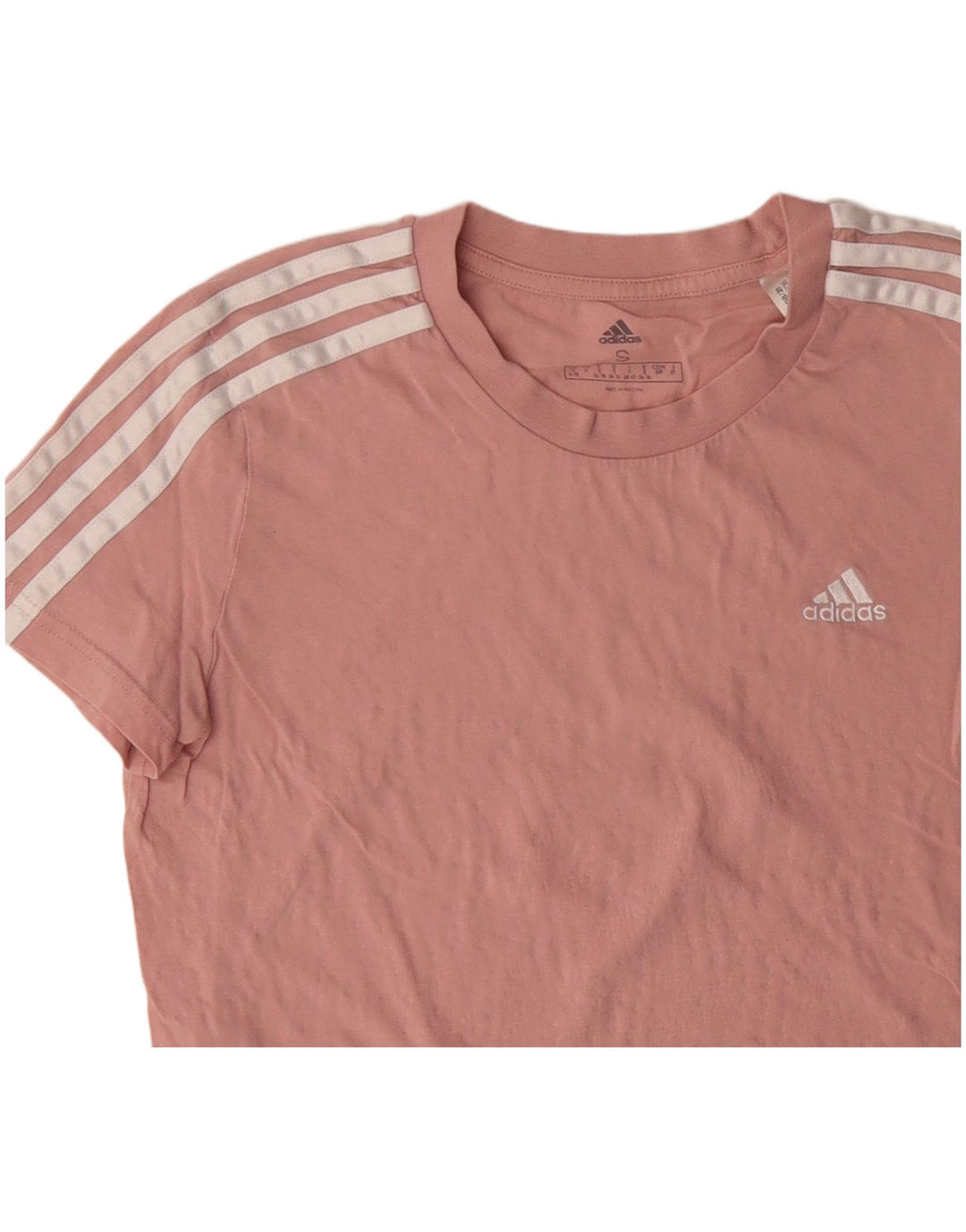 ADIDAS T-shirt top til kvinder UK 8/10 Small Pink Bomuld