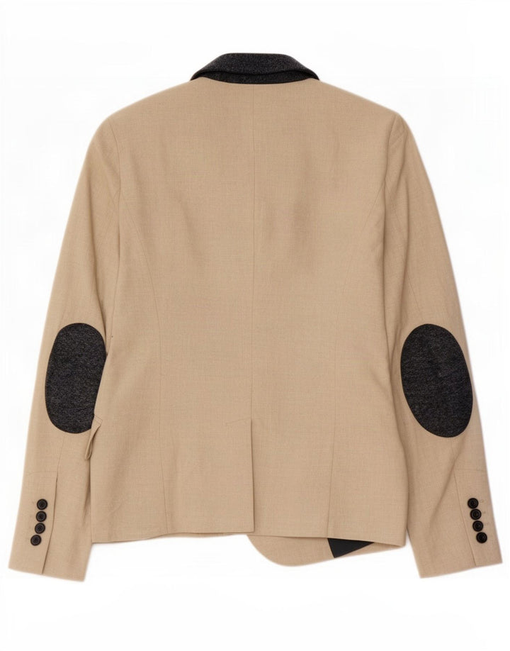 Zara Dame 1 Knap Blazer Jacket UK 12 Medium Beige