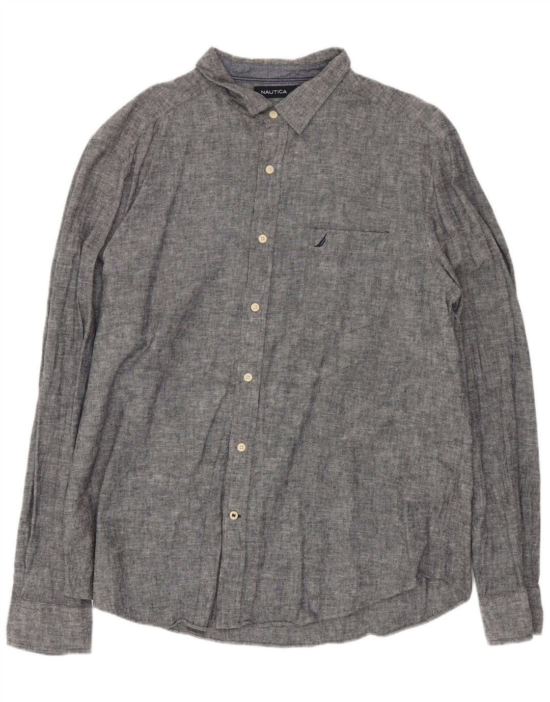 Nautica Herreskjorte XL Grå Flecked Linen