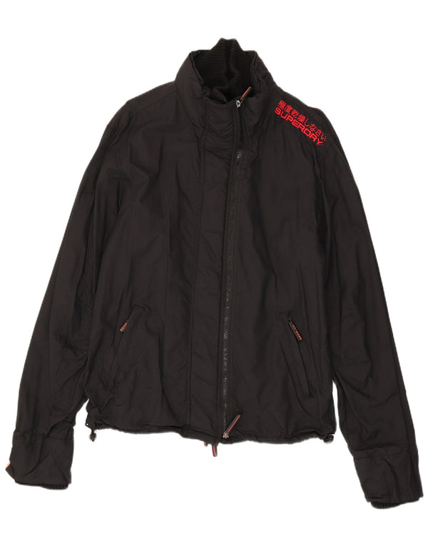 Superdry Windbreaker Jacket til mænd UK 40 Stor sort nylon