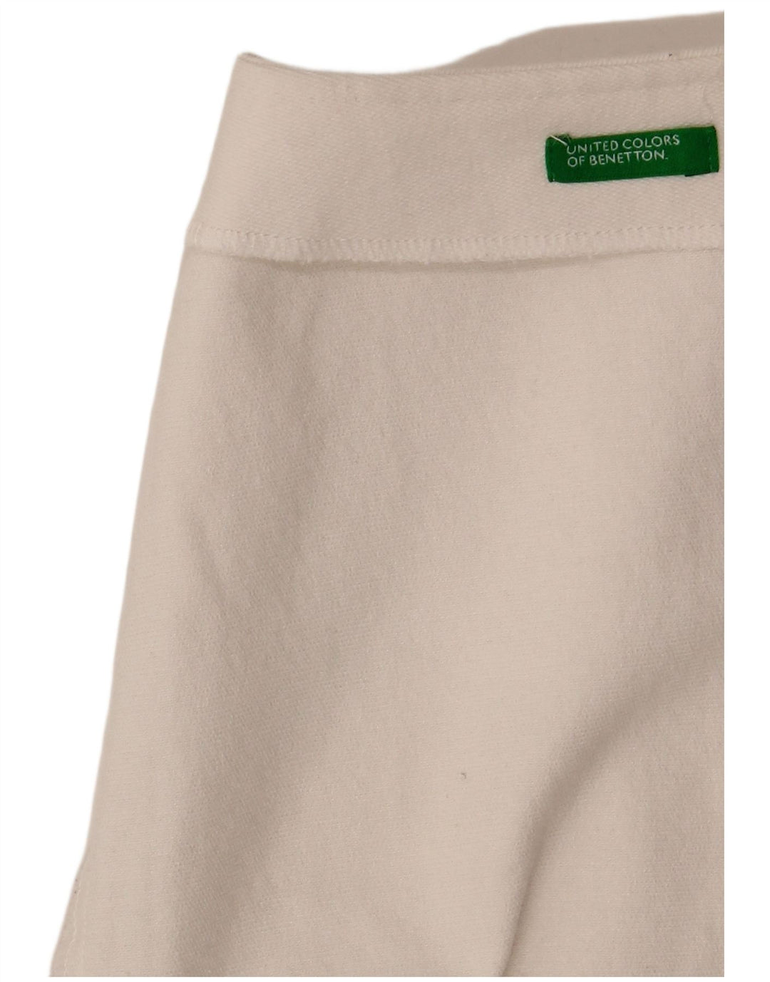 Benetton Dame Mini-nederdel W28 Medium White
