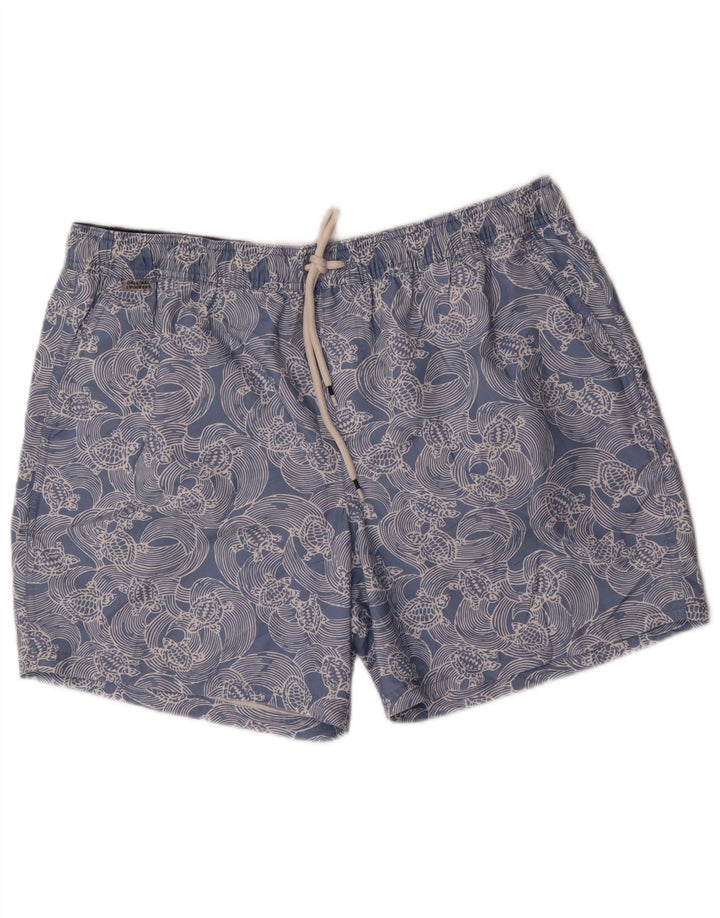 Marks & Spencer Badeshorts med abstrakt mønster til mænd XL blå polyester