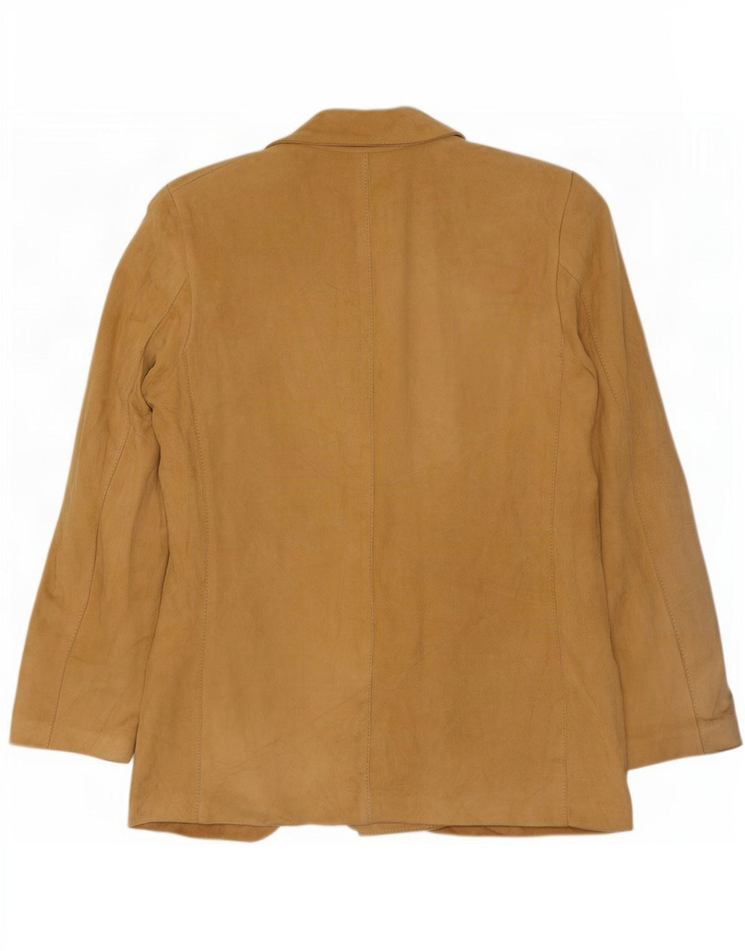 Vintage Dame Dobbeltradet Ruskind Blazer Jacket IT 44 Medium Beige