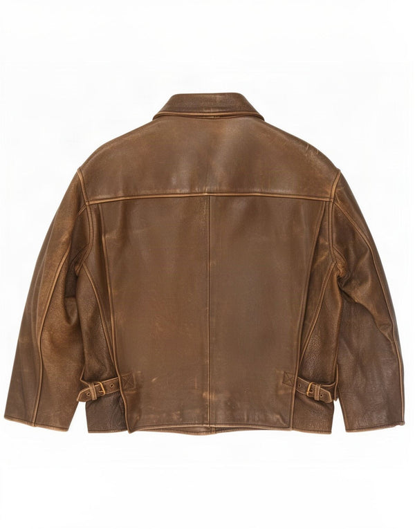 Vintage herre læderjakke UK 42 XL Brun