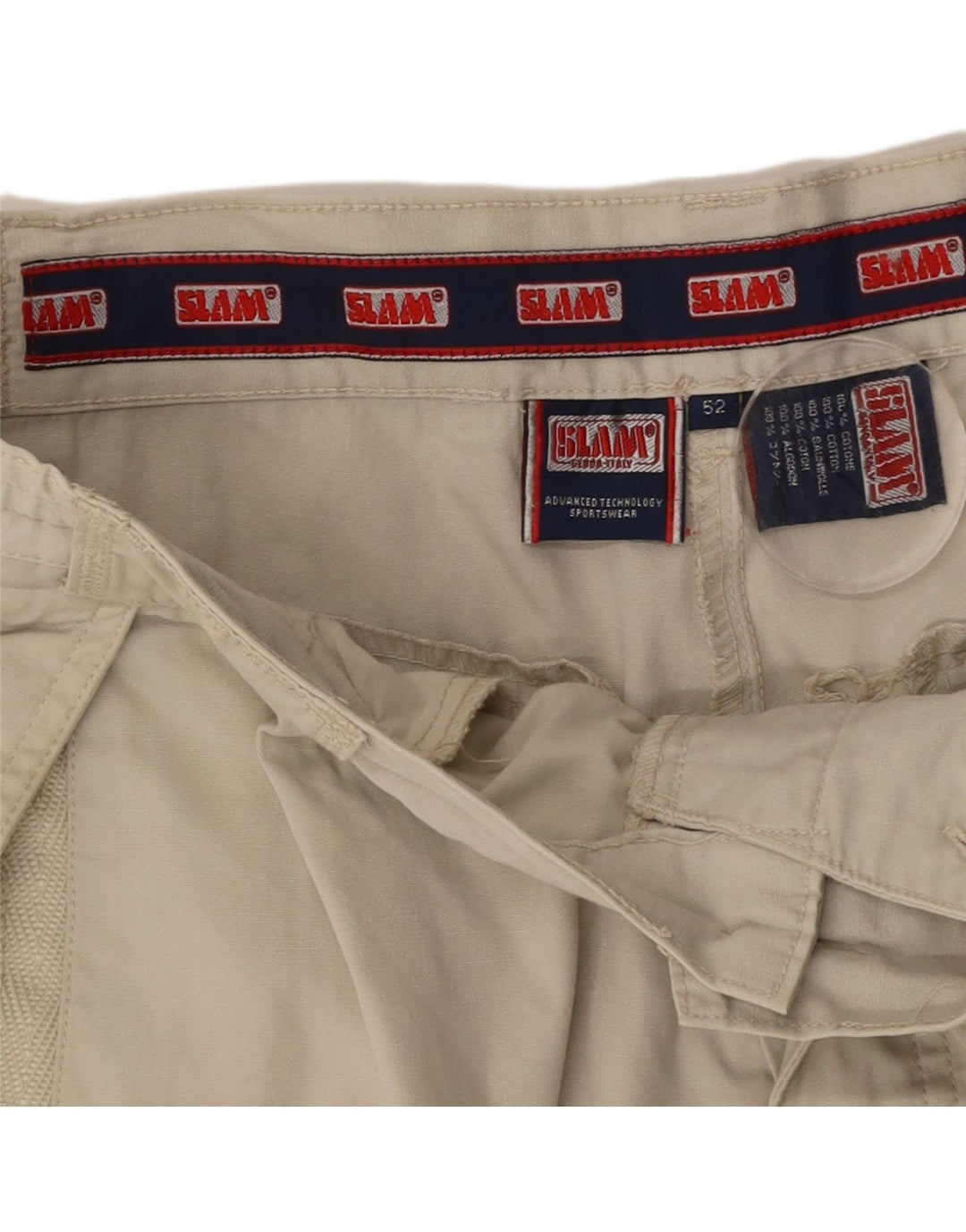 SLAM Herre Cargo Shorts IT 52 XL W38 Beige Bomuld