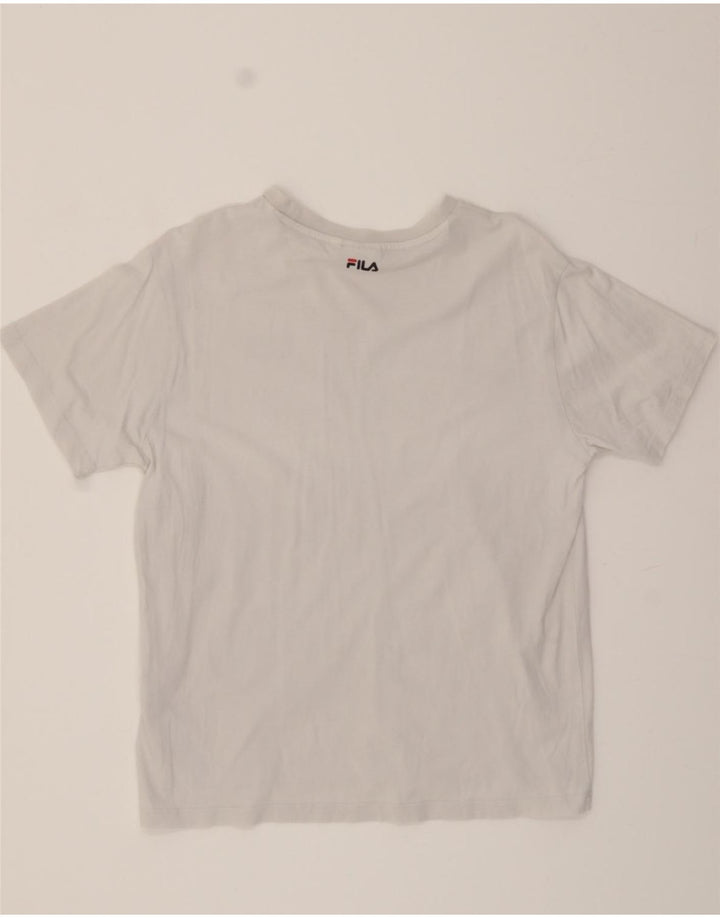 FILA Womens T-Shirt Top UK 16 Large Grey Cotton Vintage Fila and Second-Hand Fila from Messina Hembry 