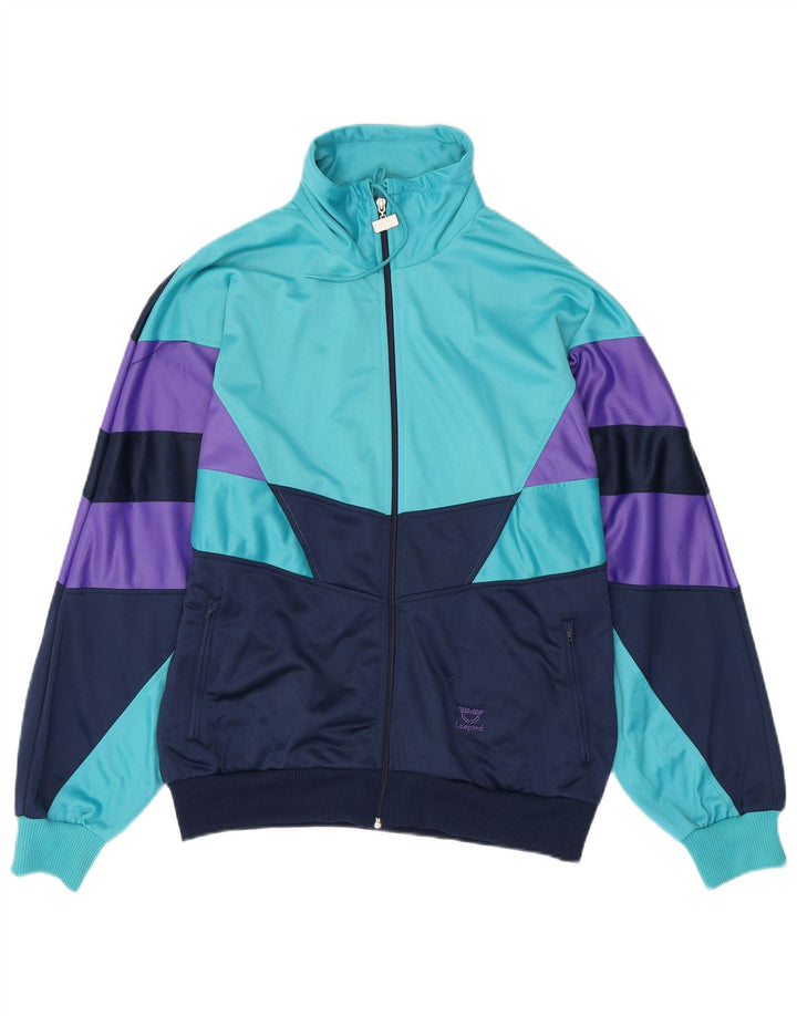 Leopard træningsdragt til mænd, topjakke UK 42/44 Stor marineblå farveblok