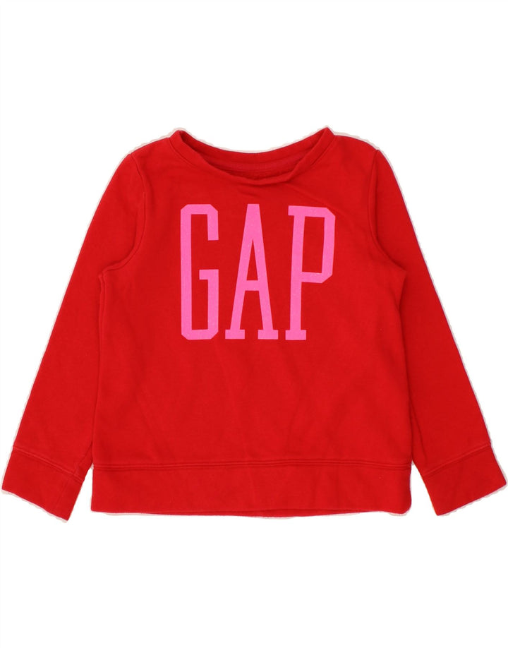 GAP Girls Graphic Sweatshirt Jumper 6-7 Years Small Red Cotton Vintage Gap and Second-Hand Gap from Messina Hembry 