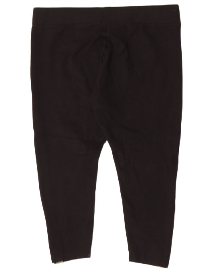 Marks & Spencer Dame Capri Leggings UK 20 2XL Sort Stribet Viscose