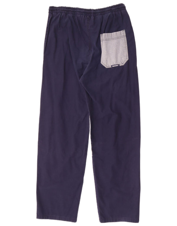 Macho Herre tilspidsede Casual Bukser W32 L30 Marineblå Colourblock Bomuld