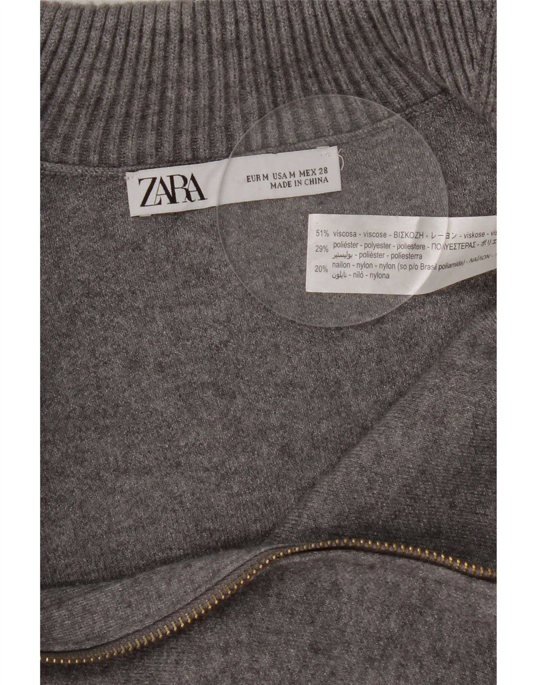 Zara Dame Cardigan Sweater UK 12 Medium Grey Viscose