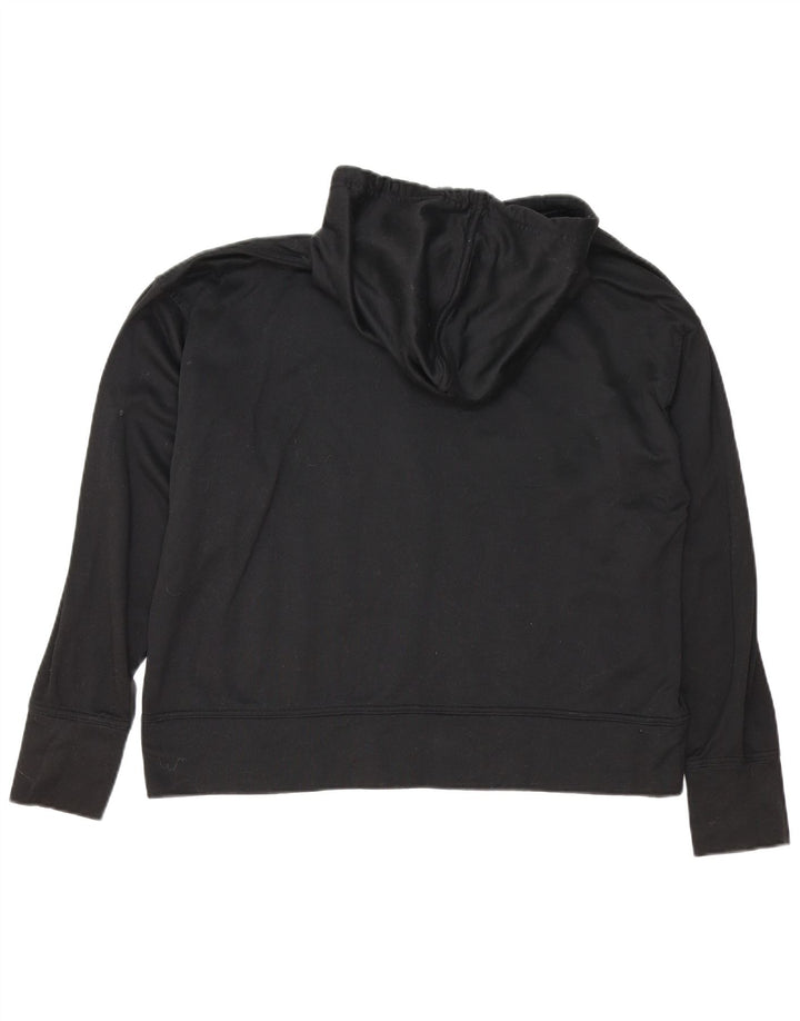 CHAMPION Womens Graphic Oversized Hoodie Jumper UK 16 Large Black