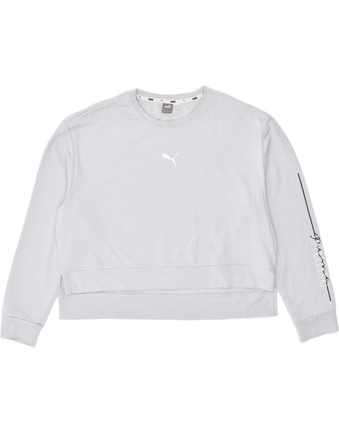 PUMA Womens Graphic Sweatshirt Jumper UK 20 2XL Grey Cotton | Vintage Puma | Thrift | Second-Hand Puma | Used Clothing | Messina Hembry 