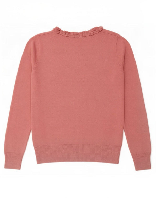 Oasis Dame Flæse Boat Neck Jumper Sweater UK 10 Small Pink Bomuld