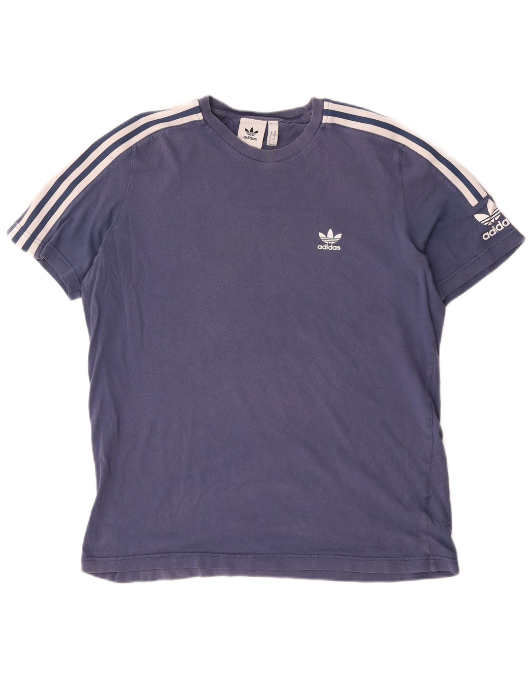 Adidas Grafisk T-shirt top mellemblå bomuld til mænd